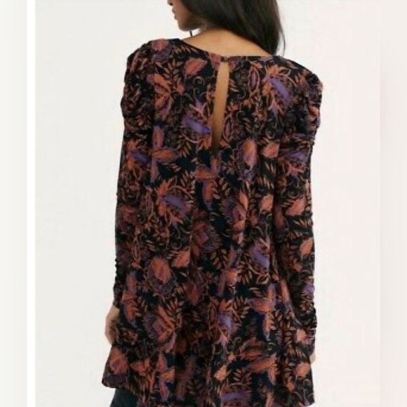 Free People Hello Lover NOIR Floral Tunic/ Dress Size Large - Picture 10 of 10